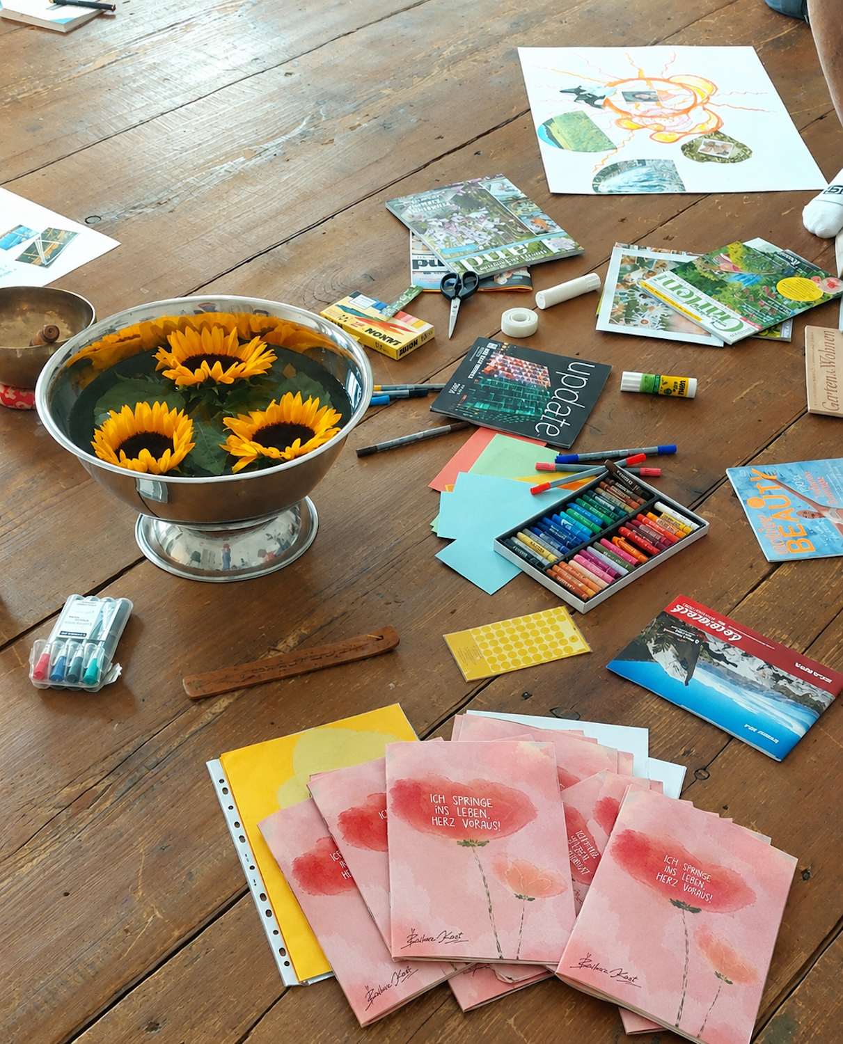 Kreative Materialien für den Workshop mit Barbara Kast